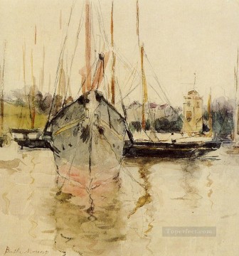  Morisot Pintura al %c3%b3leo - Entrada de barcos a la medina de la isla de Wight Berthe Morisot
